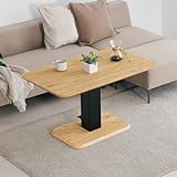 VENTOTA 昇降式テーブル ダイニングテーブル 高さ調節 センターテーブル 一本脚 リビング 長方形 おしゃれ 北欧 モダン tbl-lovat (ナチュラル, 100*60cm)