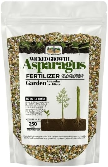 Asparagus Fertilizer - 100% Nourishes Root Growth, Enhances Flavor, Boosts Plant Health, Slow-Release Nutrients for Optimal Garden Performance - 20 lb Bag by Old Cobblers Farm