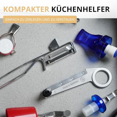 Foto von Westmark Rettich-/Spiralschneider mit langem Zentrierstab, Länge: 24 cm, Rostfreie Edelstahlklinge/Aluminium, Silber/Grau, 51302260, Einzeln