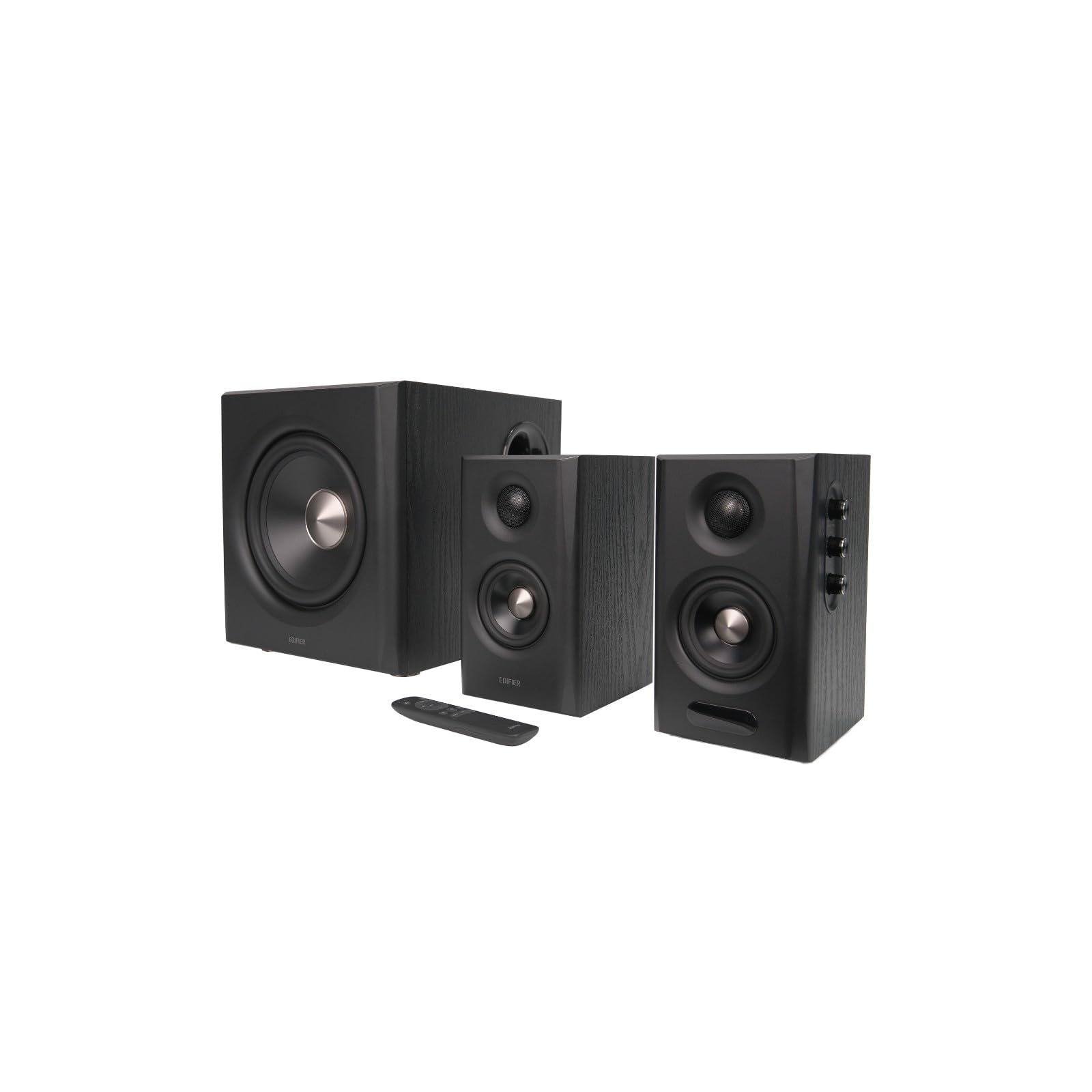 Edifier S355DB 2.1 Hi‑Res Lautsprechersystem – 150W RMS, 5.8GHz Wireless Subwoofer, HDMI eARC, LDAC Bluetooth 6.0, USB‑C, Optisch, Coaxial, Tri‑Amp DSP, Premium Design (Schwarz)