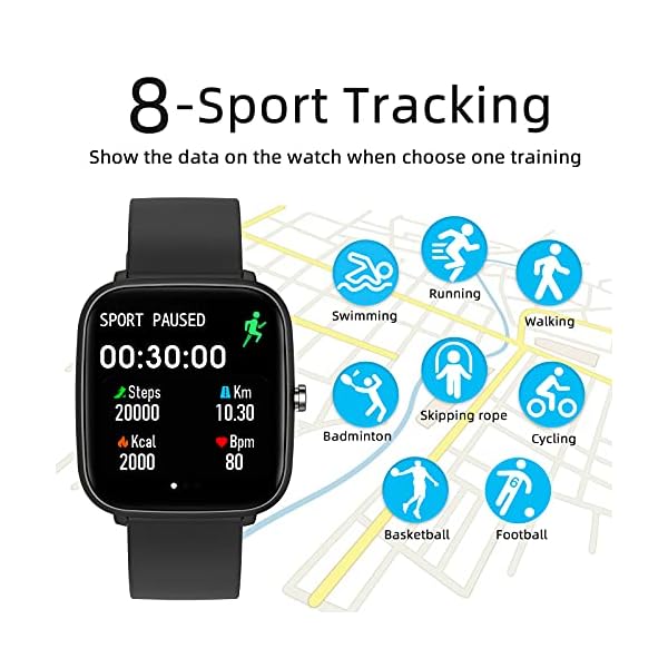 Smart Watch, HuaWise Smart Watch for Android Phones and iOS, HD Touch Smartwatch Waterproof Fitness Tracker Watch with…