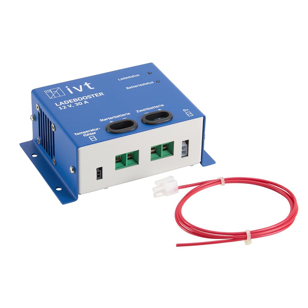 IVT Ladebooster 12V 30A – Intelligentes Ladegerät für Zweitbatterie, 2 Lademodi 30A und 10A, für AGM, Gel, Blei & LiFePO4, geeignet für Wohnmobil, Caravan, PKW, Euro 6 Fahrzeuge