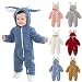 Bébé Combinaison Unisexe Garçon Filles Barboteuse À Capuche Animal Pyjama Manches Longues Mignon Grenouillères Oreilles De Lapin Deguisement Hiver Chaud Enfant Combinaison de Neige 0-18 Mois