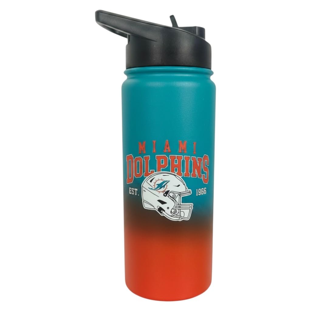 Proformance Home NFL Miami Dolphins ProFlip Vintage Arch 20oz Stainless Steel Water Bottle