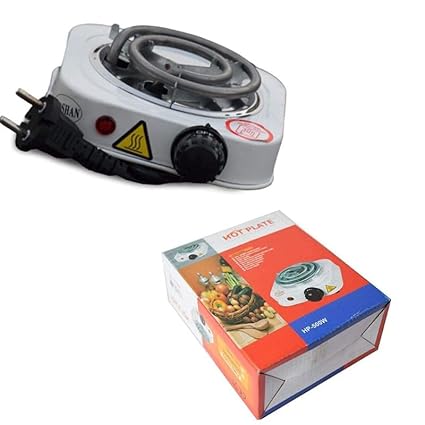 Cospex Electric Cooking Heater, 500 Watt with Thermostat G Coil Stove Hot Plate Induction Cooktop, White