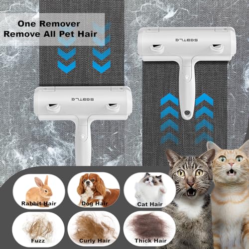 Sebtle Pet Hair Remover Roller,Reusable Animal Hair Removal Brush for Dogs and Cats,Lint Remover Easy to Clean Pet Fur from Carpet,Sofa,Bedding,Furniture and Rugs-Grey - Image 6