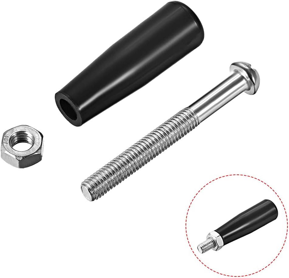 uxcell Clamping Handles Screw Knobs Handle,M8 x 47mm (DxL) Threaded Plastic Metal Revolving Handle Grip 2pcs