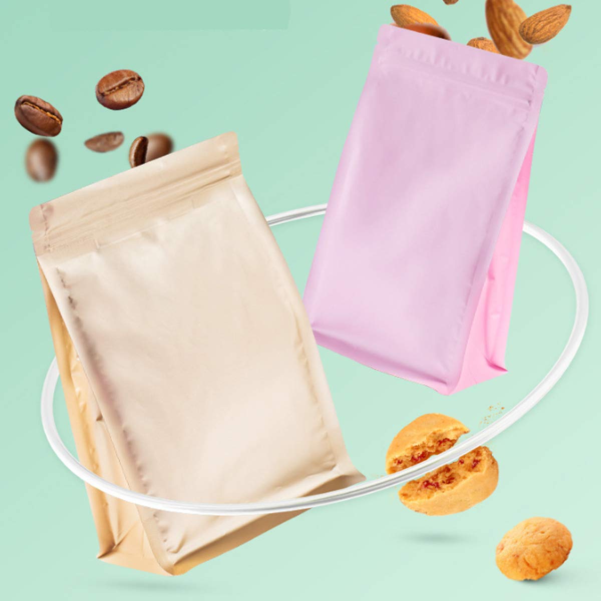 CYH 50 Stuks Mini Papieren Zakjes Bruin, Herbruikbare Kleine Papieren