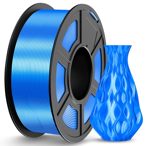 Image of JAYO Silk PLA Filament 1.75mm Blue 1.1kg, Metal-Like Shiny PLA, Smooth Silky Finish, Easy to Print, Accuracy + /- 0.02mm, Fits for Most FDM 3D Printers