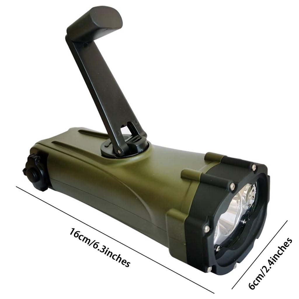 Torcia Elettrica A Manovella Impermeabile Per Immersioni, Torcia Elettrica Dynamo Per Illuminazione Tenda, Ricaricabile Tramite USB