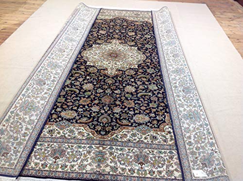 G Moni Sonne Reine Natur Seide Orientteppich Kaschmir 337 X 246 handgeknüpft – Bild 7