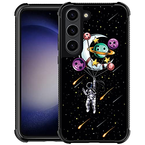 ZHEGAILIAN Case Compatible with Samsung Galaxy S23 Plus Case,Astronaut Holding a Balloon Planet Graphic Design Acrylic Shockproof Anti-Scratch Hard Case for Samsung Galaxy S23 Plus