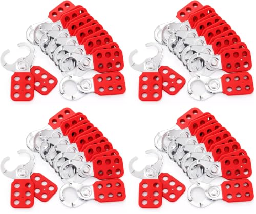 Image of WUWEOT 32 Pack Lockout Tagout Hasp, Tamper-Proof Padlock Hasp, Stainless Steel Lock Out Tag Out Hasp, Impact-Resistant Loto Hasp with Extended Jaw (1 Inches)