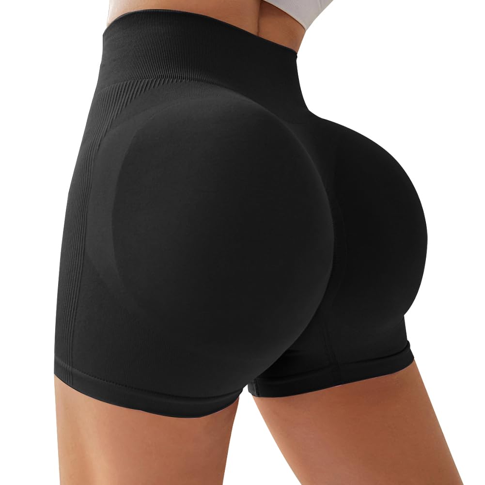 DiULi Damen Sport Shorts, High Waist Scrunch Butt Lifting Workout Shorts, Blickdicht Seamless Gym Leggings, Push Up Booty Biker Shorts Fitness Radlerhose für Frauen