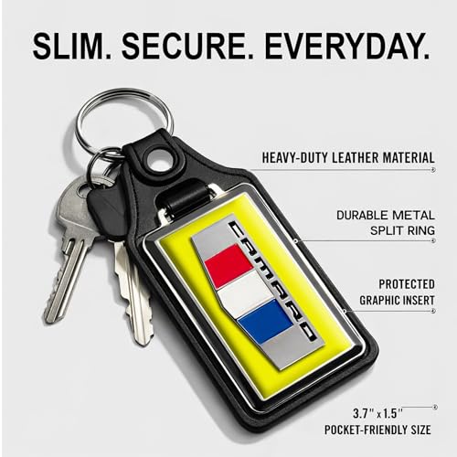 Image of Brotherhood Car Key Chain for Camaro - Classic Models Keychain for Men and Women Gift Key Ring - Yellow - 6th Gen Tri Bar