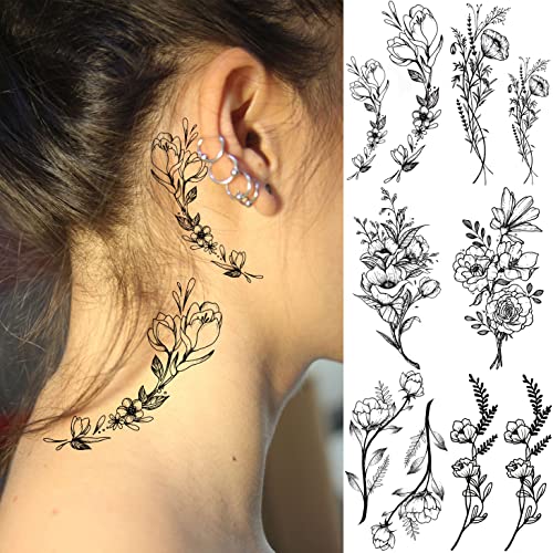 Joehapy JOEHAPY010 19 Sheets 3D Sexy Flower Temporary Tattoos thumb #4
