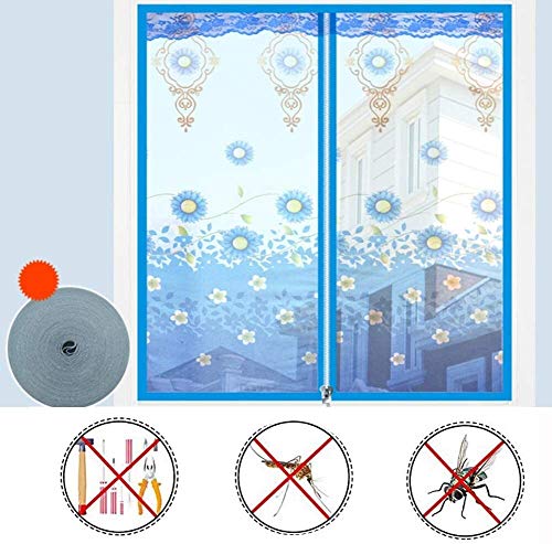 Mr.T Puerta mosquitera Lucha contra el Mosquito Bug Cortina, Pantalla de Punch-Libre de la Cremallera de Fibra de Vidrio de Malla Transpirable Cortinas Cortina de Arena Invisible