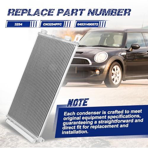 Image of Air Conditioning A /C Condenser Compatible with Mini Cooper # 3254, CN3254PFC, 64531490572