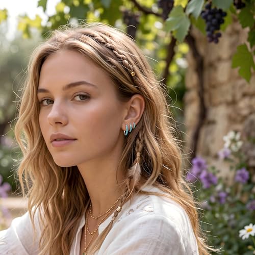 Image of Small Gold Huggie Hoop Earrings Set for Women Men Hypoallergenic 14K Plated Stack Cartilage Earrings, Sterling Silver Multiple Piercing Lightweight Mini Thin Cute Dainty Trendy Jewelry Gifts for Women