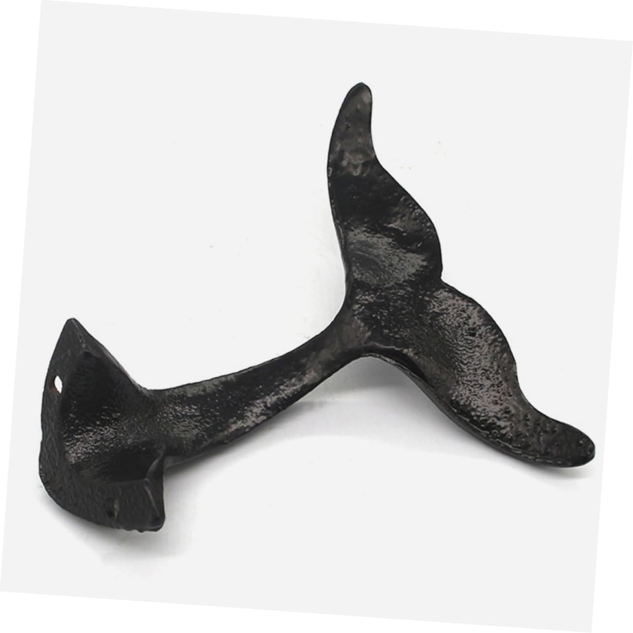 Toyvian Ganci da Muro Gancio Spesso a Forma di Coda di Balena in Ghisa 2 Pezzi Appendini Vintage Neri per Cucine e Hotel