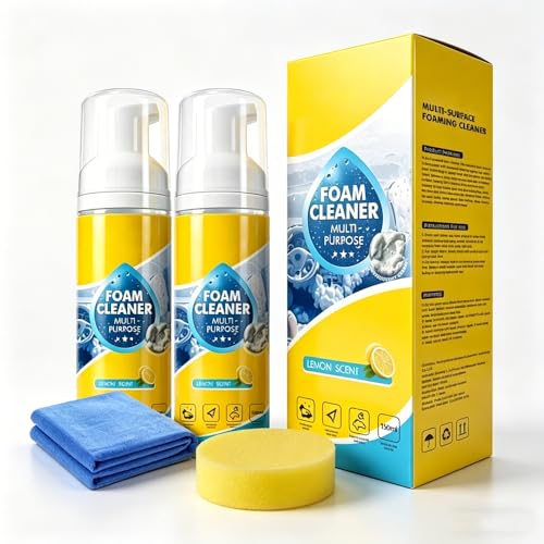 asfanst 4-in-1 Multi-Enzyme Foam Spray Cleaner Multipurpose Foam Cleaner for Car Interior Kitchen Bathroom Sofa Deep Cleaning Foam Spray with Lemon Fresh Scent (1)