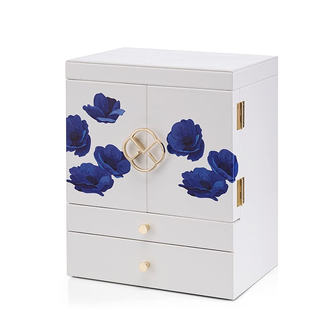 ANVLOJRIH Jewlrey Box Jewelry Box Watch Necklace Ring Earrings Multi-layer Jewelry Storage Box Jewelry Box for Women(E)