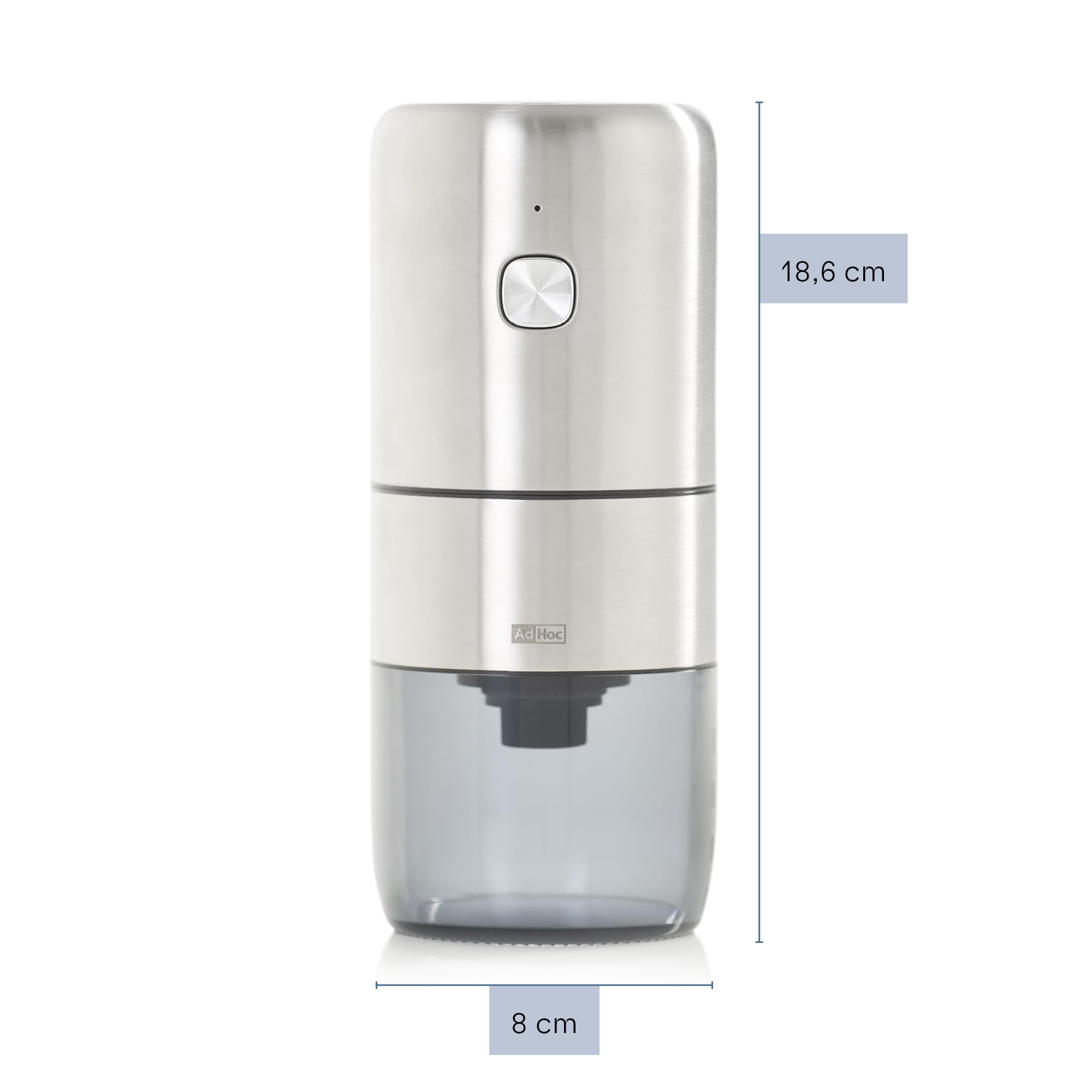 AdHoc i.Mill Design Kaffeemühle, elektrisch & wiederaufladbar | CeraCutXL® Keramikmahlwerk, USB-C, SilentDrive und stufenlose Mahlgradeinstellung