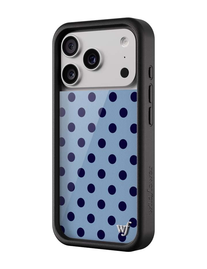 Image of Wildflower Cases - iPhone 17 Pro Compatible - Polka Dot | Navy & Blue