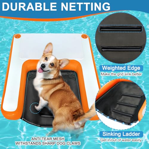 image for VOFiTNY Dog Docks Water Ramp Inflatable Pup Pool Step Protable Floatin