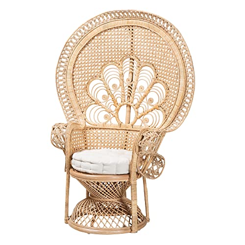 Bali & pari Ediva Modern Bohemian Natural Rattan Peacock Chair