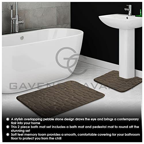 GC GAVENO CAVAILIA Premium 2 Piece Pebble Bath Mat Non Slip Pedestal Set - Image 3