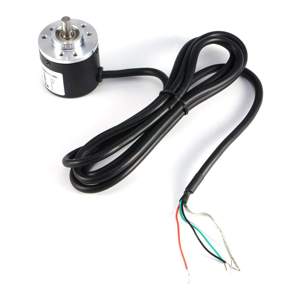 Encodeur Rotatif incrémental, Encodeur de Rotation Optique photoélectrique, 5V-24V 600P/R Codeur rotatif incrémental photoélectrique AB 2 phases arbre 6 mm pour mesurer la vitesse de rotation