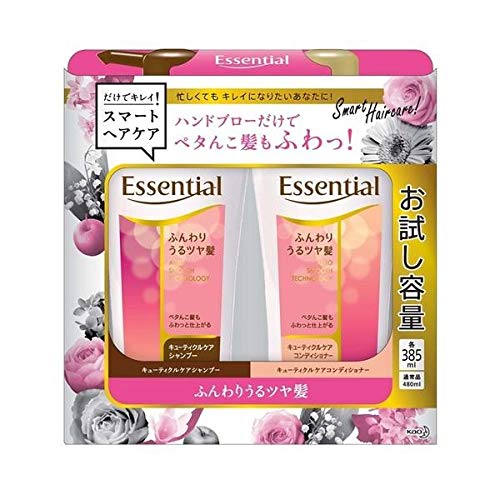 Kao - Essential Auto Smooth Technology Fluffy Hair Set Refill: Shampoo 340ml + Conditioner 340ml