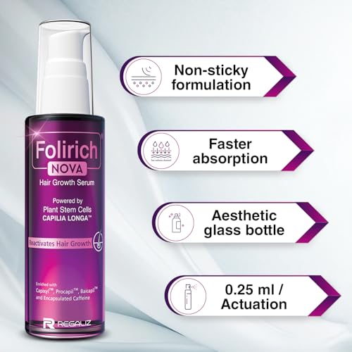 Image of Regaliz Folirich Nova Hair Growth Serum | Capilia Longa (Plant Stem Cell Extract), Capixyl, Procapil & Baicapil | Hair Fall Control & Strengthening | Non-Sticky, Fast Absorbing | 50 ml