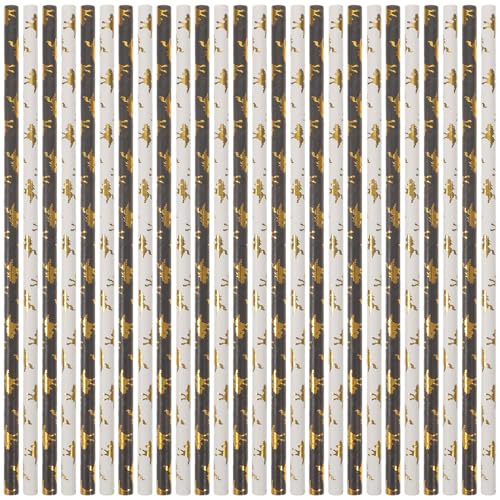 Pitillos de papel dorado, 100 piezas biodegradables miniatura 1
