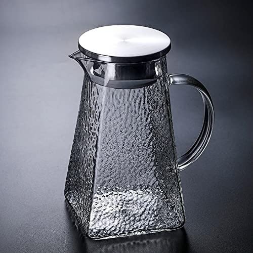 Hervidor de vidrio - 1 pieza Botella de agua Mango Hervidor de agua Tetera de vidrio con corcho Jarra de jugo de vidrio grueso Jarra de té for uso doméstico (lor: 27X14X14CM) lor: 1000ml) ( Color : Tr