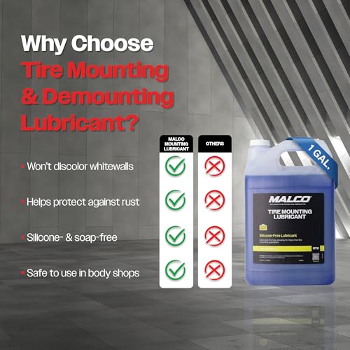 Image of Malco Tire Mounting and Demounting Lubricant with Applicator - Tire Lube for Changing Tires /Improved Bead Seal & Rust Protection for Automotive, Truck, Farm, and Construction Tires