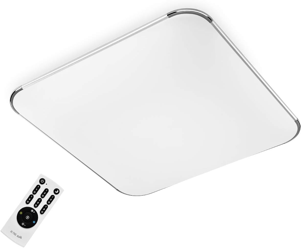 LVWIT 55W Dimmable LED Ceiling Lights, 4400Lm from 3000K to 6000K, Bright, Equal to 330Watt, Modern Energy Saving with Remote Control for Office Home Dinning Room Luxury