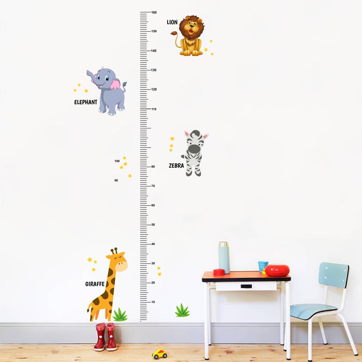Decal O Decal Vinyl 'Growth Chart with Wild Animals' Wall Stickers (Multicolor) 1