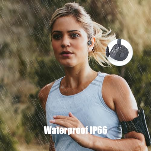 Image of Bone Conduction Headphones - Bluetooth 5.2 Open Ear Headphones IP67 Waterproof Sport Earphones with Noise-Cancelling Mic - Wireless Bone Conducting Headset for Running Hiking Cycling