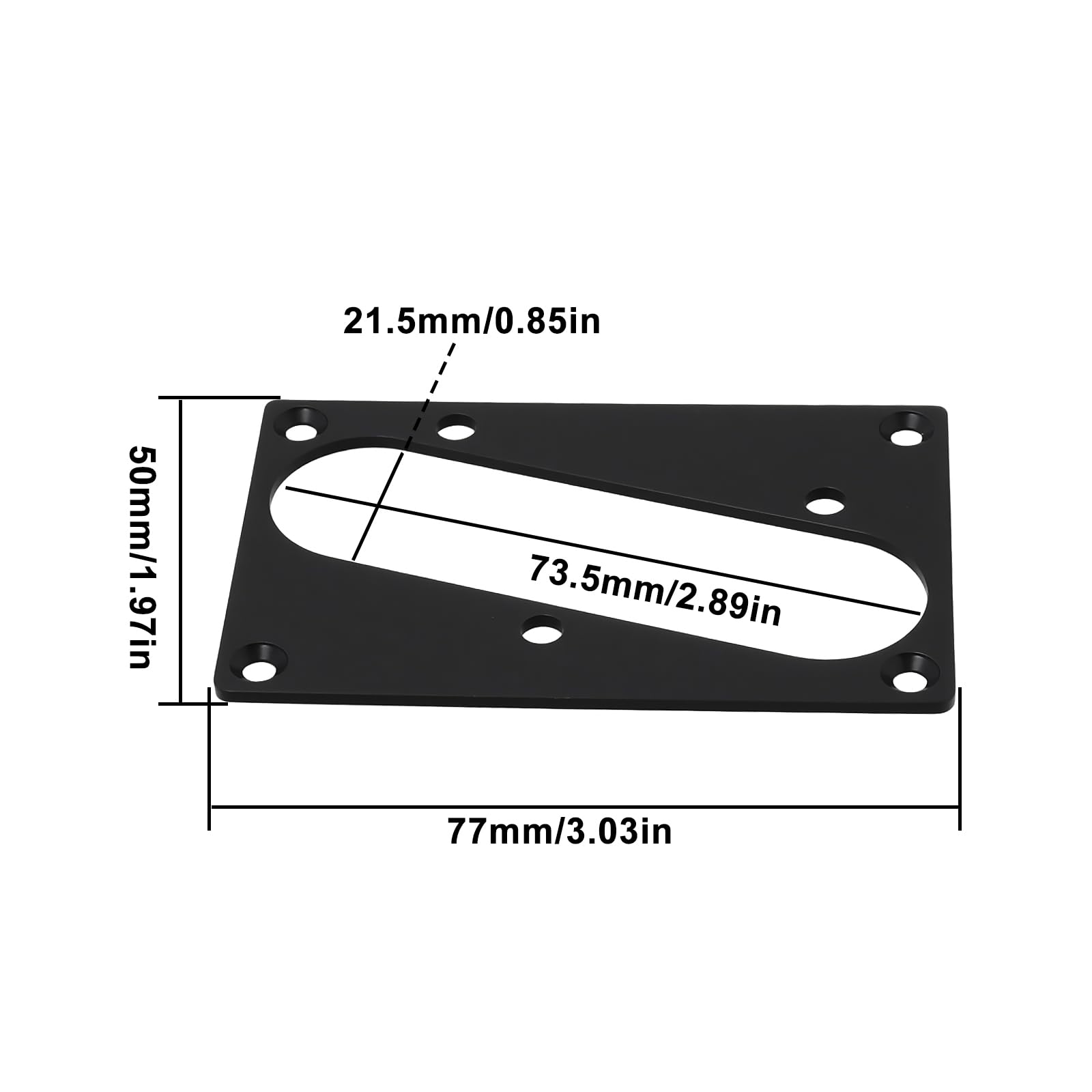 Briny River Guitar Bridge Pickup Mounting Frame Compatible with Telecaster Tele Guitars 77 x 50mm (Black) - Image 3
