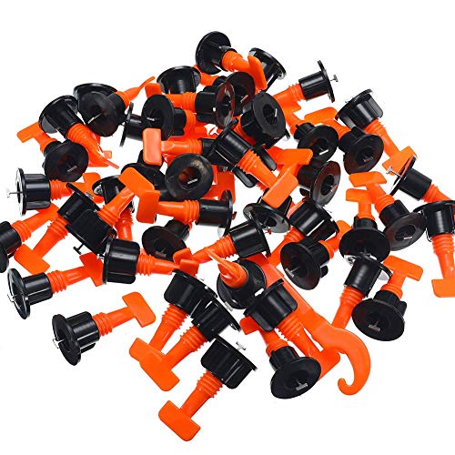 Pinmaoo 50pcs Tile Alignment Tile Leveling System Clip Adjustable Locator Spacers Plier Level Wedges Hand Tools Locator