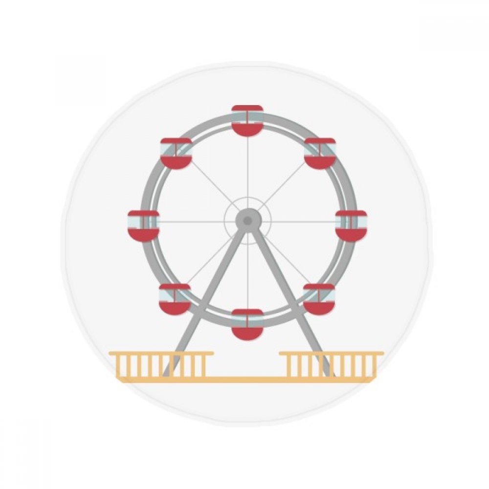 Tapis rond antidérapant Grande Roue colorée 60cm pour sol de salon et cuisine
