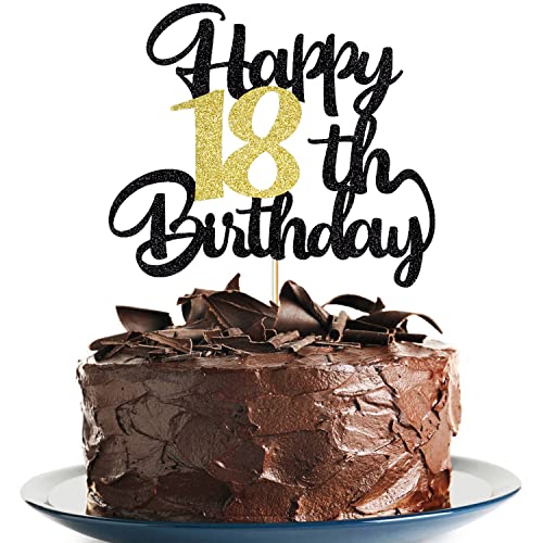 Image of 18th Birthday Cake Topper - Happy Birthday Decoration for 18th Party - Gift Plugin (18)
