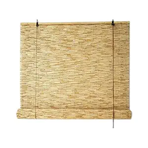 ESGT Bamboo Patio Shades Roll Up Outdoor, Matchstick Blinds-Easy Fit Blinds for Windows No Drilling-Bamboo Curtain-Wooden Roller Blinds