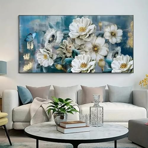Affiches de peinture murale florale colorée pour raviver un mur blanc