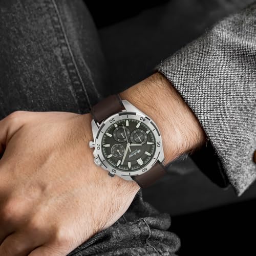 Image of Titan Octane Hyper Lume Black Dial Quartz Multifunction Leather Strap watch for Men-NS90114KP01 /NT90114KP01