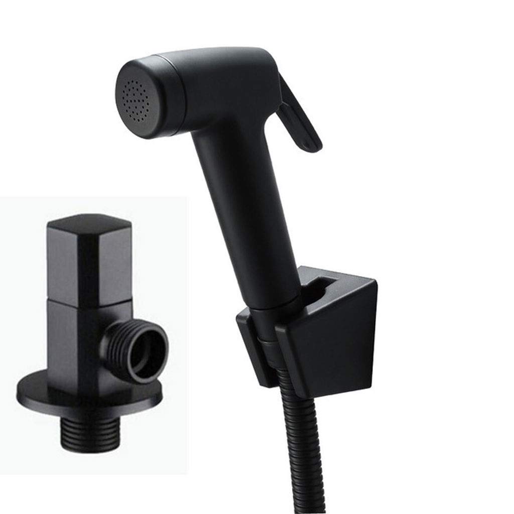 Ensemble bidet de douche de robinet de toilette noir avec tuyau D