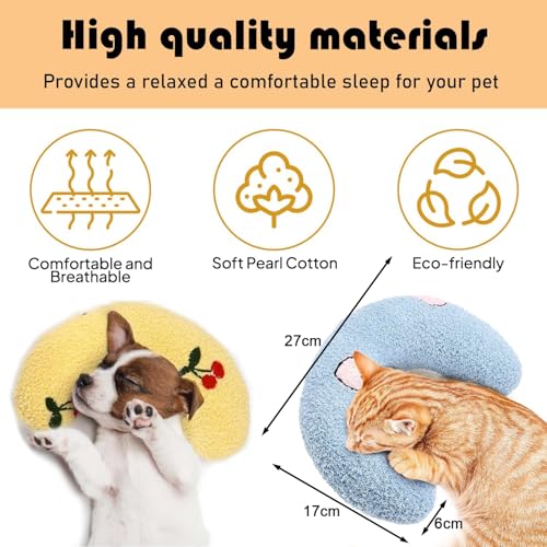 MarverFace 2 Stück Beruhigungskissen für Hunde, Kissen für Katzen, Haustierkissen Katzenkissen Plüsch zum Schlafen Ausruhen Spielen
