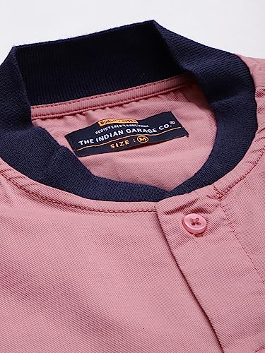 Image of The Indian Garage Co Men Cotton Regular Fit Placement Print Half Sleeves Baseball Collar Casual Shirt